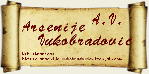 Arsenije Vukobradović vizit kartica